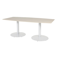 Schaffenburg Linesto table de conférence tonneau piètement blanc plateau chêne Lindberg 100 x 200 cm T-C2010-LERW-M25 415247