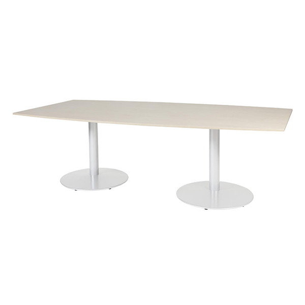 Schaffenburg Linesto table de conférence tonneau piètement blanc plateau chêne lindberg 120 x 240 cm T-C2412-LERW-M25 415248 - 1