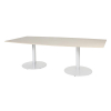 Schaffenburg Linesto table de conférence tonneau piètement blanc plateau chêne lindberg 120 x 240 cm 415248 - 1
