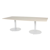 Schaffenburg Linesto table de conférence tonneau piètement blanc plateau chêne lindberg 120 x 240 cm T-C2412-LERW-M25 415248