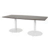 Schaffenburg Linesto table de conférence tonneau piètement blanc plateau chêne logan 100 x 200 cm 415249 - 1