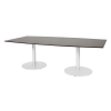 Schaffenburg Linesto table de conférence tonneau piètement blanc plateau chêne logan 120 x 240 cm 415250 - 1