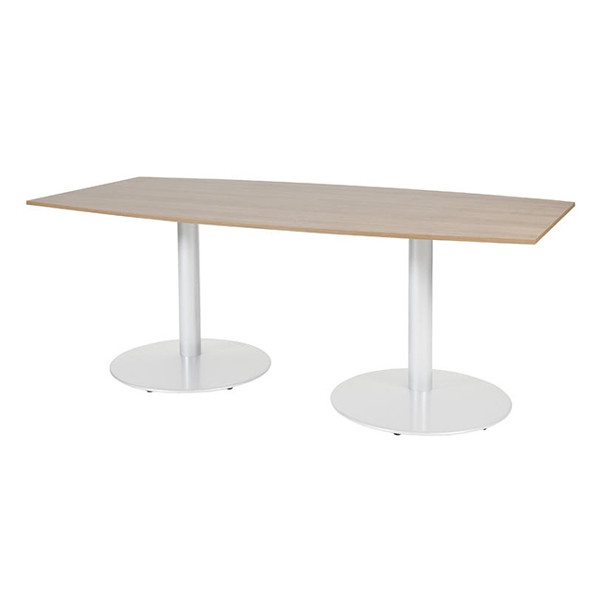 Schaffenburg Linesto table de conférence tonneau piètement blanc plateau merisier clair 100 x 200 cm T-C2010-HAVW-M25 415245 - 1