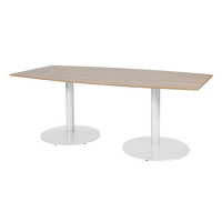 Schaffenburg Linesto table de conférence tonneau piètement blanc plateau merisier clair 100 x 200 cm T-C2010-HAVW-M25 415245