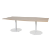Schaffenburg Linesto table de conférence tonneau piètement blanc plateau merisier clair 120 x 240 cm 415246 - 1