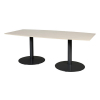 Schaffenburg Linesto table de conférence tonneau piètement noir plateau chêne lindberg 100 x 200 cm 415231 - 1
