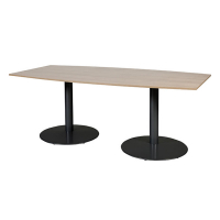 Schaffenburg Linesto table de conférence tonneau piètement noir plateau merisier clair 100 x 200 cm T-C2010-HAVZ-M25 415229
