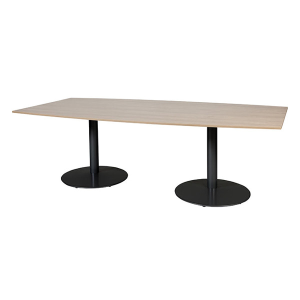 Schaffenburg Linesto table de conférence tonneau piètement noir plateau merisier clair 120 x 240 cm T-C2412-HAVZ-M25 415230 - 1