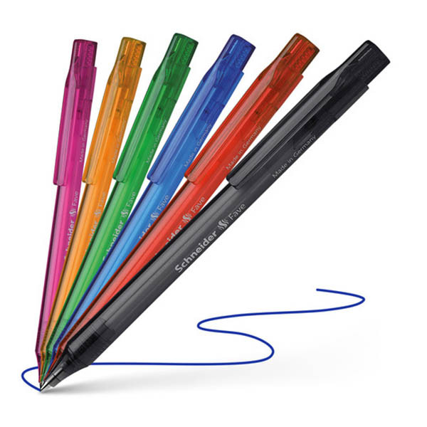Schneider Fave M stylo-bille 50 pièces (6 couleurs) - assorti 210931 - 1
