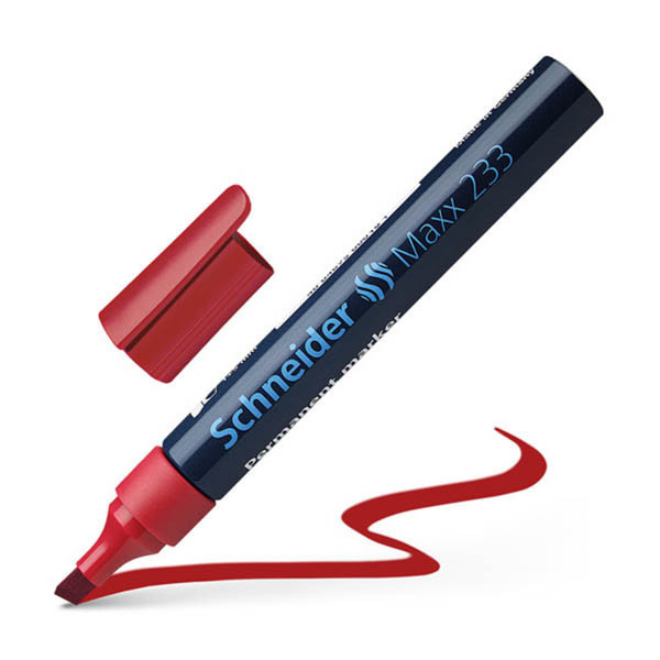 Schneider Maxx 233 marqueur permanent pointe biseautée - rouge 217014 - 1