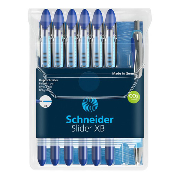 Schneider Slider Basic XB stylo à bille - bleu (6 pièces) + Slider Rave stylo à bille - bleu (1 pièce) S-151277 217263 - 1