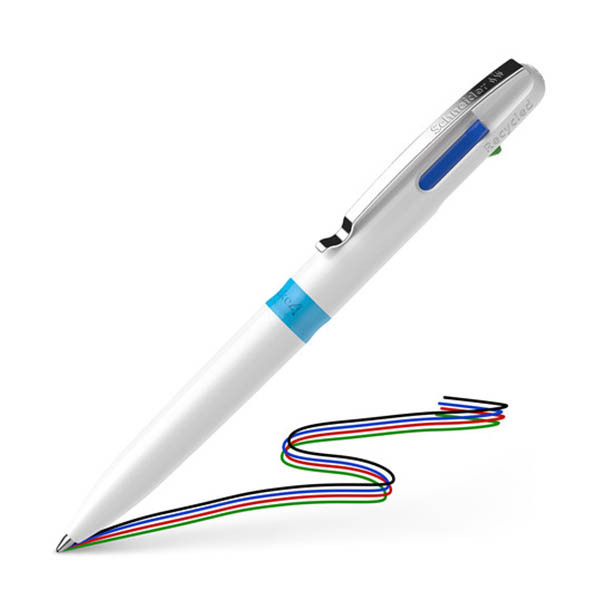 Schneider Take 4 stylo à bille 4 couleurs - blanc/bleu clair 210911 - 1