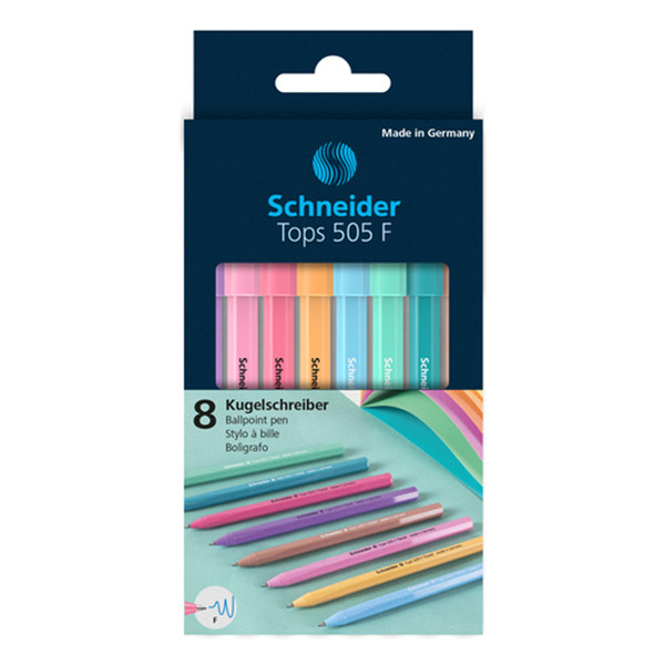 Schneider Tops 505 F stylo à bille (8 pièces) - pastel assorti S-150598 217271 - 1