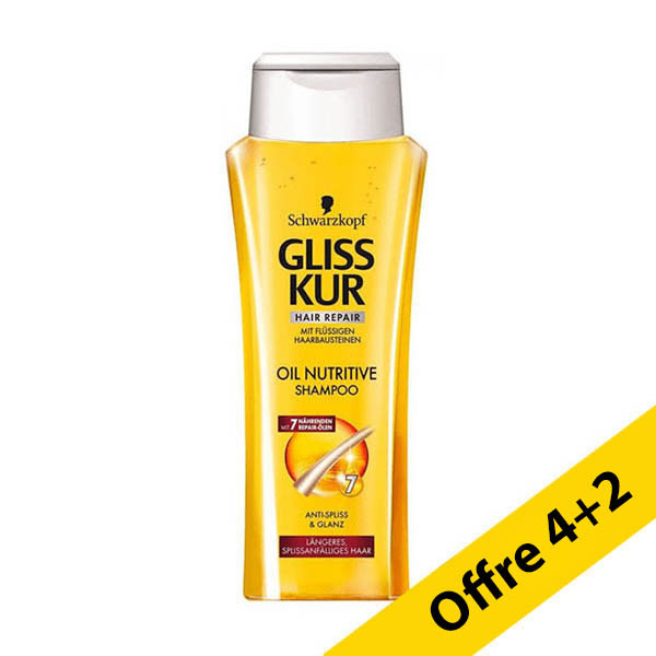 Offre : 6x Schwarzkopf Gliss Kur Oil Nutritive shampooing (250 ml) SSC01192 - 1
