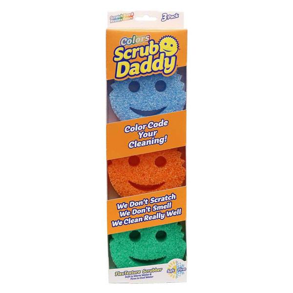 Scrub Daddy Colors éponge (3 pièces) - trois couleurs Scrub Daddy