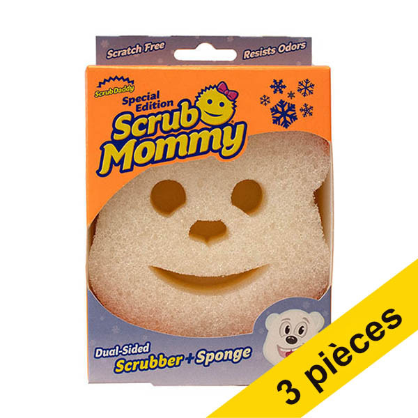 Offre : 3x Scrub Daddy Scrub Mommy Édition Spéciale Noël Ours Polaire Blanc éponge SSC01080 - 1