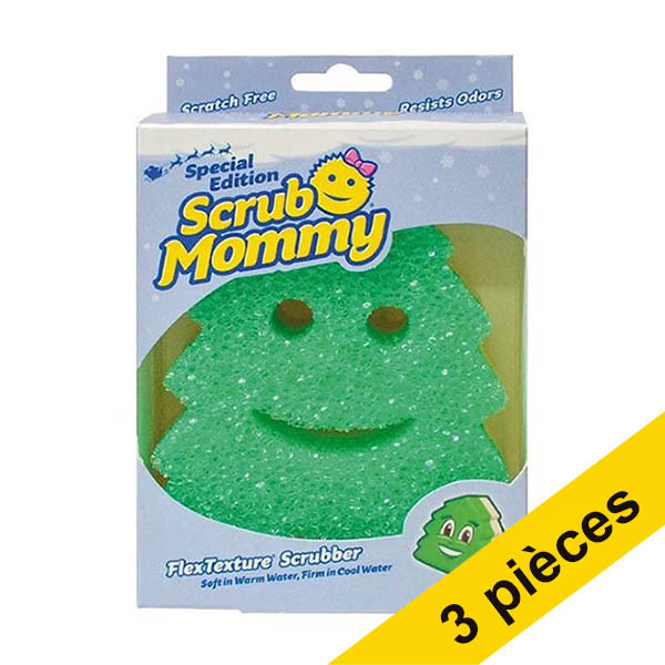 Offre : 3x Scrub Daddy Scrub Mommy Édition Spéciale Sapin de Noël éponge SSC01079 - 1