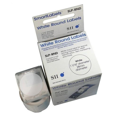 Seiko SLP-RND étiquettes rondes 28 mm de diamètre (240 étiquettes) - blanc 42100663 149068 - 1