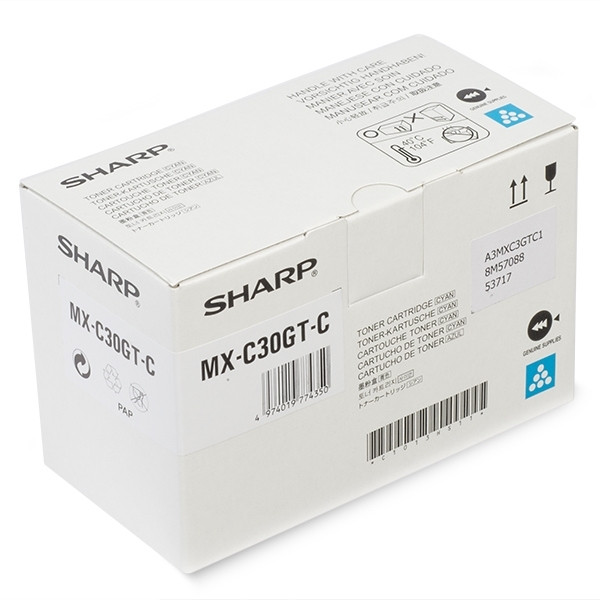 Sharp MX-C30GTC toner (d'origine) - cyan MXC30GTC 082724 - 1