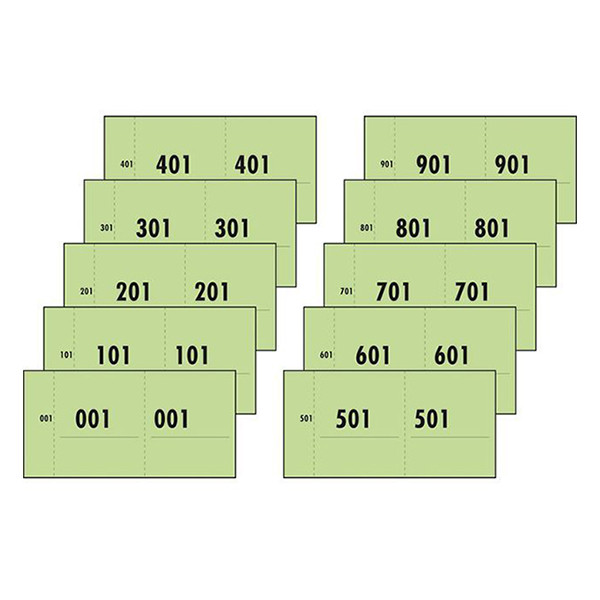 Sigel Expres bloc numéro 1-1000 (10 blocs de 100 feuilles) - vert 76153 208550 - 2