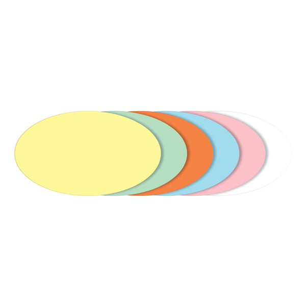 Sigel cartes de modération ovales 11 x 19 cm (250 pièces) - couleurs assorties SI-MU102 208914 - 1