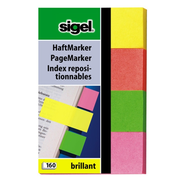 Sigel index 4 couleurs de base 20 x 50 mm (160 onglets) SI-HN630 208589 - 1