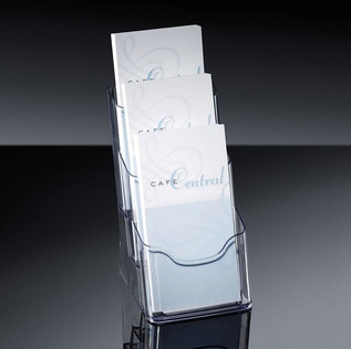 Sigel porte-brochures acrylique DIN long avec 3 compartiments SI-LH133 208707 - 1