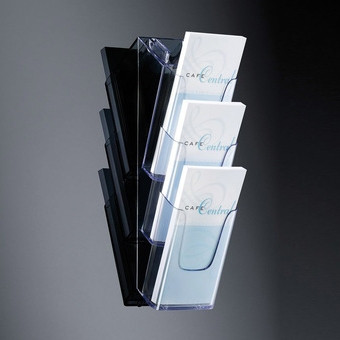 Sigel porte-brochures mural en acrylique DIN long avec 3 compartiments SI-LH137 208709 - 1