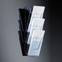 Sigel porte-brochures mural en acrylique DIN long avec 3 compartiments SI-LH137 208709