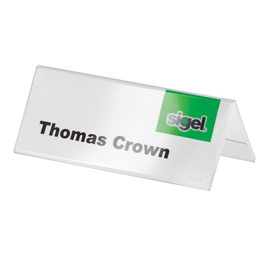 Sigel porte-nom de table transparent 100 x 60 mm (10 pièces) 208701 - 1