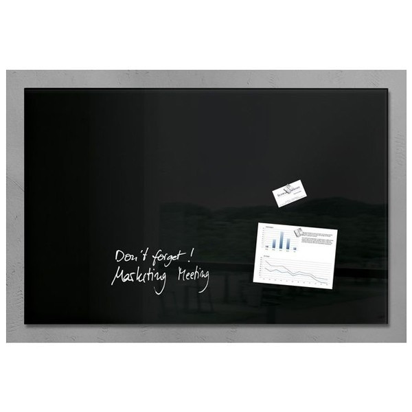 Sigel tableau en verre magnétique (100 x 65 cm) - noir SI-GL140 208801 - 1