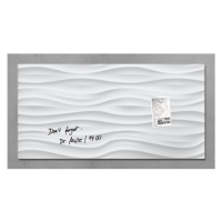 Sigel tableau en verre magnétique motif vagues (91 x 46 cm) - blanc SI-GL260 208830
