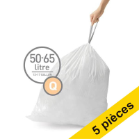 Offre : 5x Simplehuman code Q sacs-poubelle à lien coulissant 50-65 litres (20 pièces)