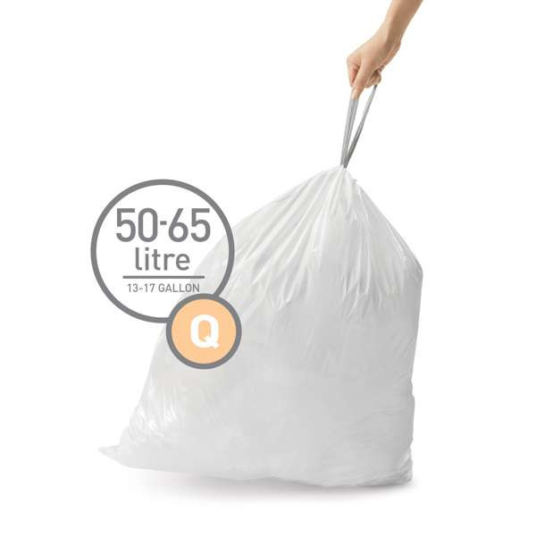 Simplehuman code Q sacs-poubelle à lien coulissant 50-65 litres (20 pièces) SSI00040 - 1