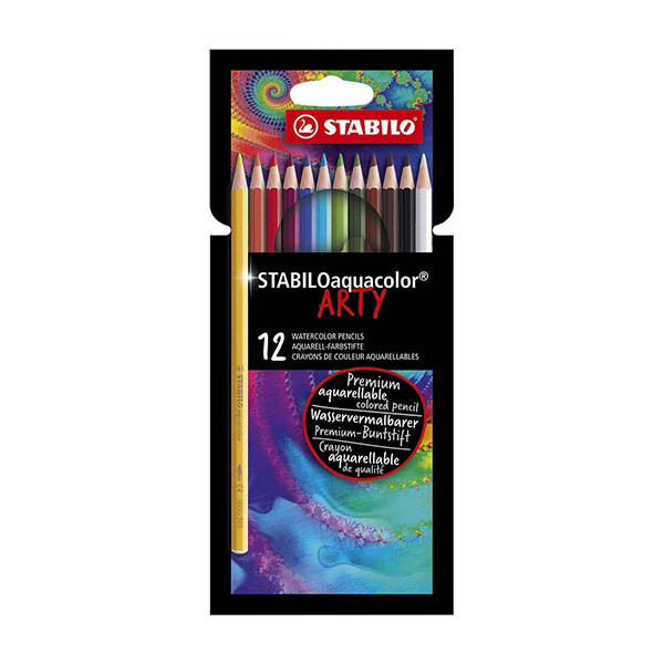 Stabilo Aquacolor ARTY set de crayons de couleur aquarellables (12 pièces) 206152 - 1