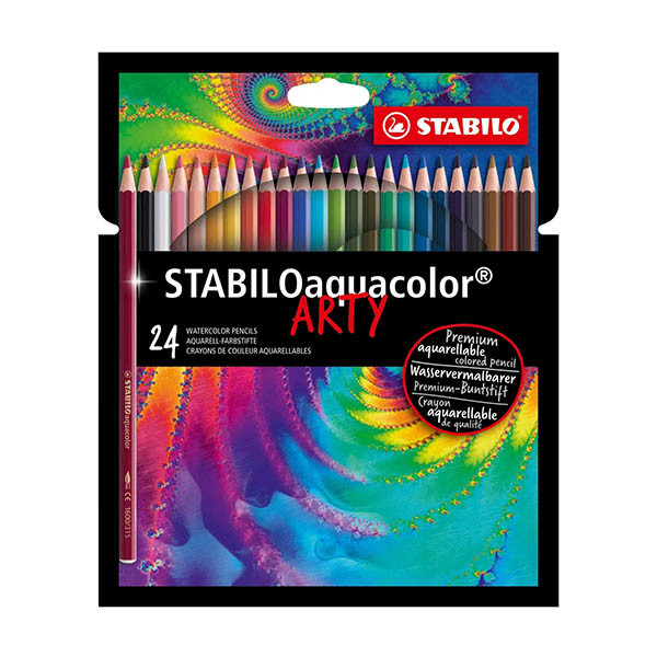 Stabilo Aquacolor ARTY set de crayons de couleur aquarelle (24 pièces) 206153 - 1