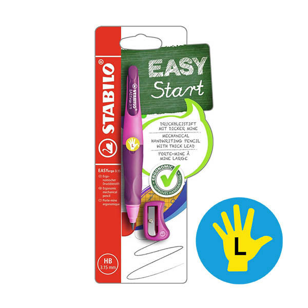 Stabilo Easy Ergo portemine 3,15 mm pour gauchers - rose 206277 - 2