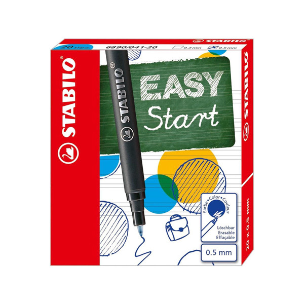 Stabilo Easy Original recharge stylo roller moyen (20 pièces) - bleu 6890/041-20 200101 - 1