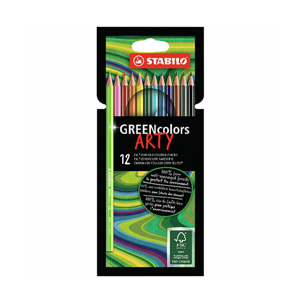 Stabilo Greencolors ARTY crayons de couleur (12 pièces) 206288 - 1