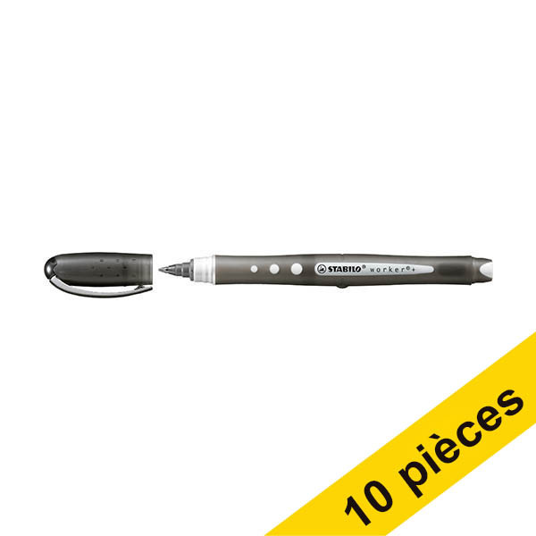 Offre : 10x Stabilo Worker+ Colorful stylo roller - noir 206141 - 1