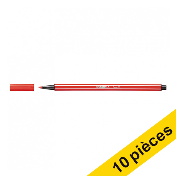 Stabilo Offre : 10x Stabilo point 68 feutre de coloriage - rouge carmin  200241 - 1