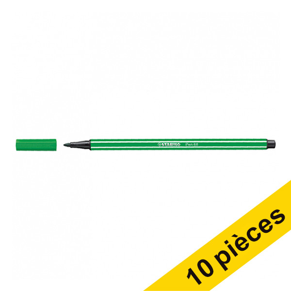 Stabilo Offre : 10x Stabilo point 68 feutre de coloriage - vert émeraude  200243 - 1