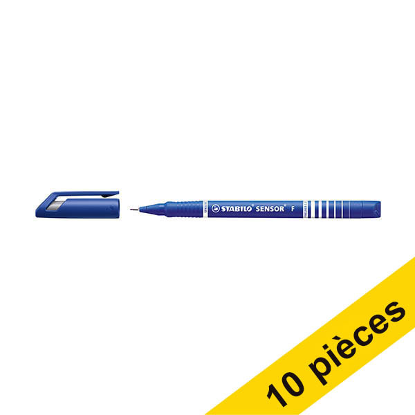 Offre spéciale : 10x Stabilo SENSOR fineliner - bleu 206123 - 1