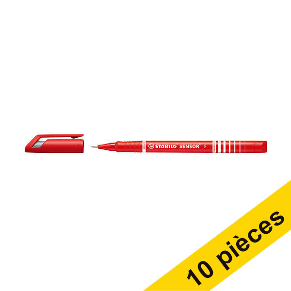 Offre spéciale : 10x Stabilo SENSOR fineliner - rouge 206119 - 1