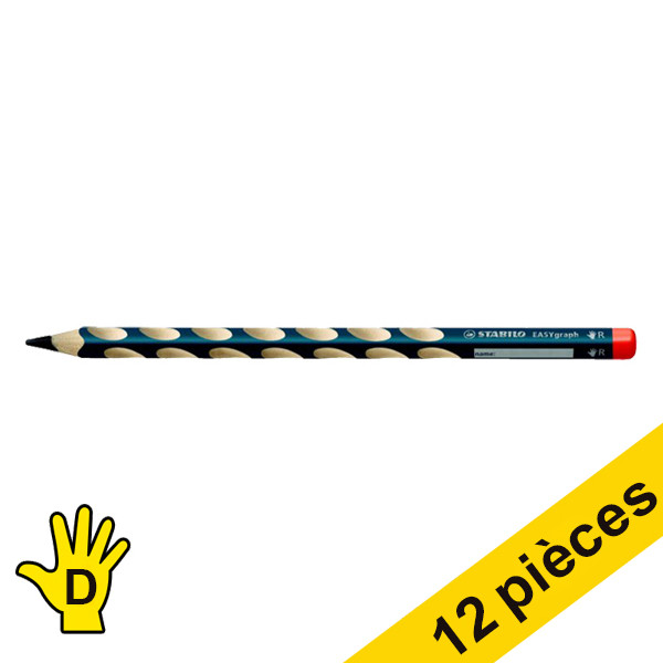 Stabilo Offre spéciale : 12x Stabilo Easy Graph crayon 3.15 mm (HB) droitier  280014 - 1