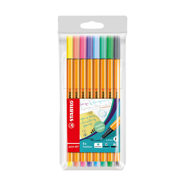 Stabilo Point 88 set de feutres à pointe fine (8 pièces) - pastel 206280 - 1