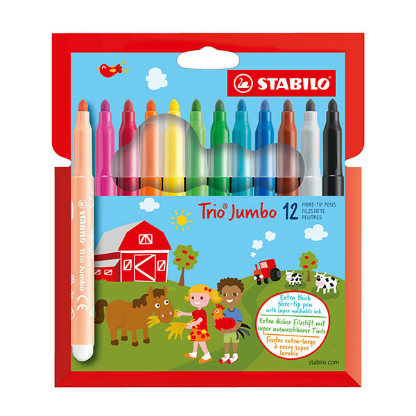 Stabilo Trio Jumbo feutres (12 pièces) 206132 - 1