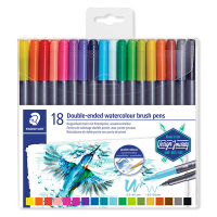 Staedtler 3001 feutres de coloriage aquarellables à double pointe (18 pièces) 3001TB18 209508