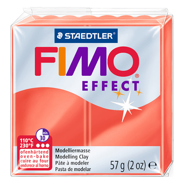 Staedtler Fimo effect pâte à modeler 57g - 204 rouge transparent 8020-204 424606 - 1