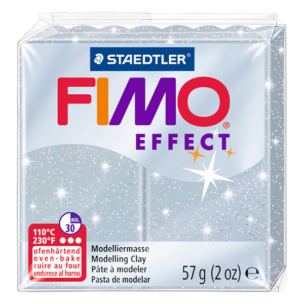 Staedtler Fimo effect pâte à modeler 57g - 812 argent pailleté 8020-812 424640 - 1